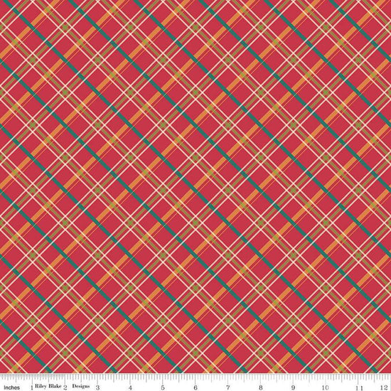 Image of the Autumn Afternoon Plaid Berry quilting cotton fabric by Heather Peterson for Riley Blake Designs. Features a pink berry multicolored diagonal plaid pattern.
Cute Little Fabric Shop