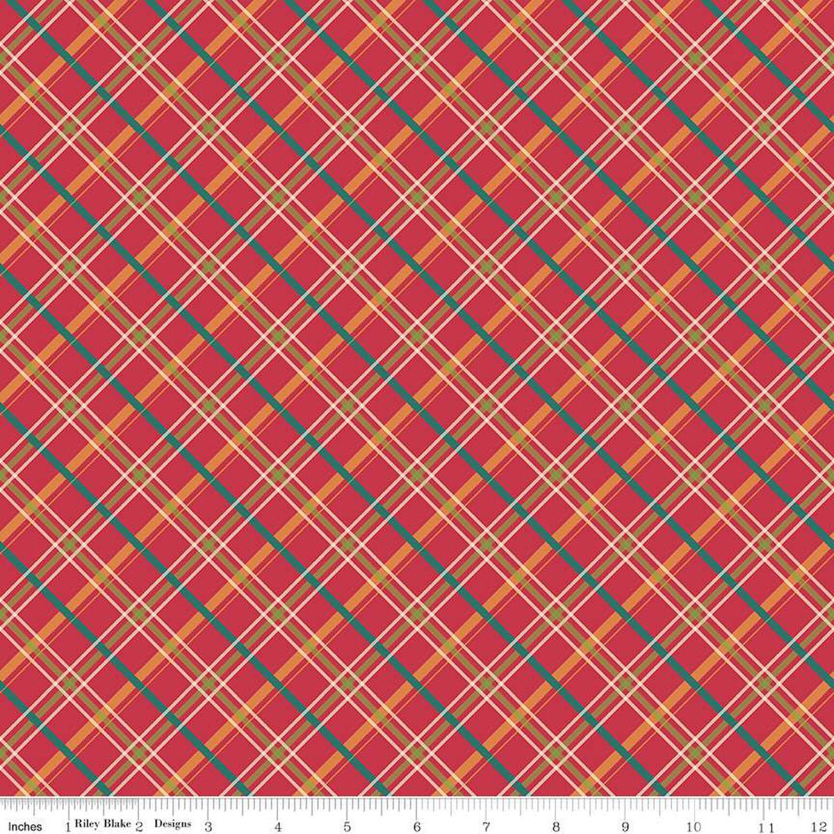 Image of the Autumn Afternoon Plaid Berry quilting cotton fabric by Heather Peterson for Riley Blake Designs. Features a pink berry multicolored diagonal plaid pattern.
Cute Little Fabric Shop