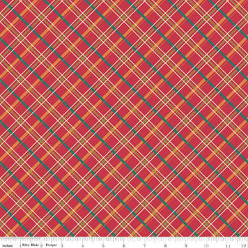 Image of the Autumn Afternoon Plaid Berry quilting cotton fabric by Heather Peterson for Riley Blake Designs. Features a pink berry multicolored diagonal plaid pattern.
Cute Little Fabric Shop