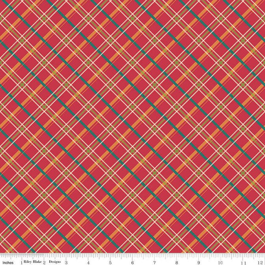 Image of the Autumn Afternoon Plaid Berry quilting cotton fabric by Heather Peterson for Riley Blake Designs. Features a pink berry multicolored diagonal plaid pattern.
Cute Little Fabric Shop