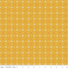 Image of the Autumn Afternoon Crosshatch Yellow quilting cotton fabric by Heather Peterson for Riley Blake Designs. Features a lattice design with clusters of flowers at the intersections on a yellow background. 
Cute Little Fabric Shop