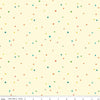 Image of the Autumn Afternoon Hexi Dots Cream quilting cotton fabric by Heather Peterson for Riley Blake Designs. Features multicolored hexagon polka dots on a cream off white background. 
Cute Little Fabric Shop