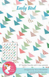 Image of the It's Sew Emma Early Bird Quilt Pattern by Riley Blake Designs. Features a triangle pattern on a light background. 
Cute Little Fabric Shop