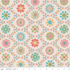 Image of the Granny Chic Applique Multi quilting cotton fabric by Lori Holt for Riley Blake Designs. Features a vintage flowers in a lattice pattern on a tan background. 
Cute Little Fabric Shop
