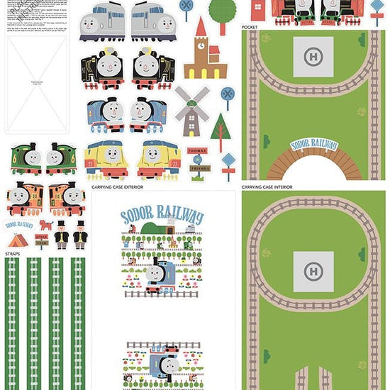 Image of the Thomas & Friends™ Sodor Railway Felt Panel polyester fabric. Features trains and a railroad track.
Cute Little Fabric Shop