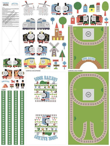 Image of the Thomas & Friends™ Sodor Railway Felt Panel polyester fabric. Features trains and a railroad track.
Cute Little Fabric Shop