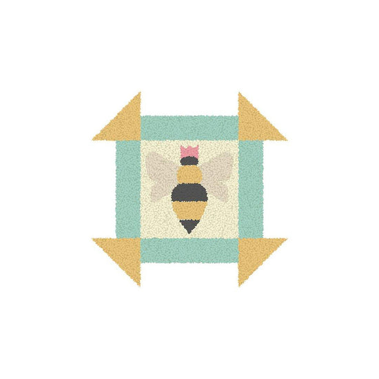 Image of the bee project from the Summer Punch Needle Pattern by Lori Holt for Riley Blake Designs. 
Cute Little Fabric Shop