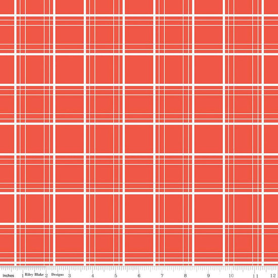 Image of the Ski Hill Ski Tracks Red quilting cotton fabric by Corinne Wells for Riley Blake Designs. Features a white plaid pattern on a red background.
Cute Little Fabric Shop