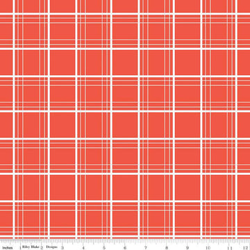Image of the Ski Hill Ski Tracks Red quilting cotton fabric by Corinne Wells for Riley Blake Designs. Features a white plaid pattern on a red background.
Cute Little Fabric Shop