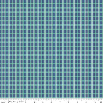 SALE Home Town Holiday Plaid C14905 Denim - Riley Blake Designs - Christmas - Lori Holt - Quilting Cotton Fabric