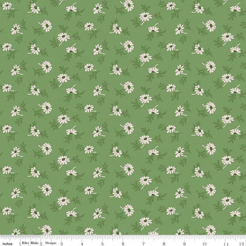 Image of the Home Town Holiday Pineflower Basil quilting cotton fabric by Riley Blake Designs. Features scattered flowers and leaves on a green background.
Cute Little Fabric Shop