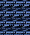 Image of the Christmas Wishes Border Print Navy quilting cotton fabric by Riley Blake Designs. Features the wisemen following the star on a blue background. 
Cute Little Fabric Shop