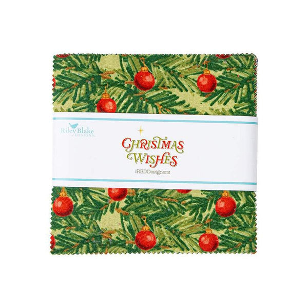 Image of the Christmas Wishes 5 inch stacker from Riley Blake Designs. 
Cute Little Fabric Shop