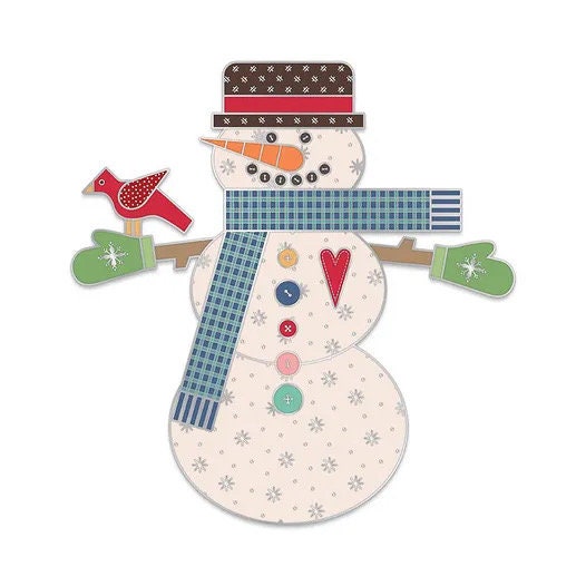 Let's Make a Snowman Needle Minder ST-36032 by Lori Holt - Riley Blake Designs - Embroidery Sewing 4" x 4"