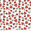 Image of the Farm Livin Barn Toss White quilting cotton fabric by Riley Blake Designs. Features tossed barns and windmills on a white background. 
Cute Little Fabric Shop