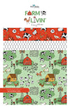 Image of the Farm Livin storyboard. Features farm animals and buildings on a green background with white and red coordinating fabrics.
Cute Little Fabric Shop