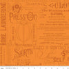 Image of the Press On Pressing Matters Orange quilting cotton fabric by J. Wecker Frisch for Riley Blake Designs. Features vintage iron-themed text and icons on an orange background. 
Cute Little Fabric Shop