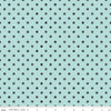Image of the Press On Ironing Board Aqua quilting cotton fabric by J. Wecker Frisch for Riley Blake Designs. Features an array of dots on an aqua blue background. 
Cute Little Fabric Shop