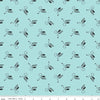 Image of the Press On Mini Irons Aqua quilting cotton fabric by J. Wecker Frisch for Riley Blake Designs. Features scattered mini irons on a aqua background. 
Cute Little Fabric Shop
