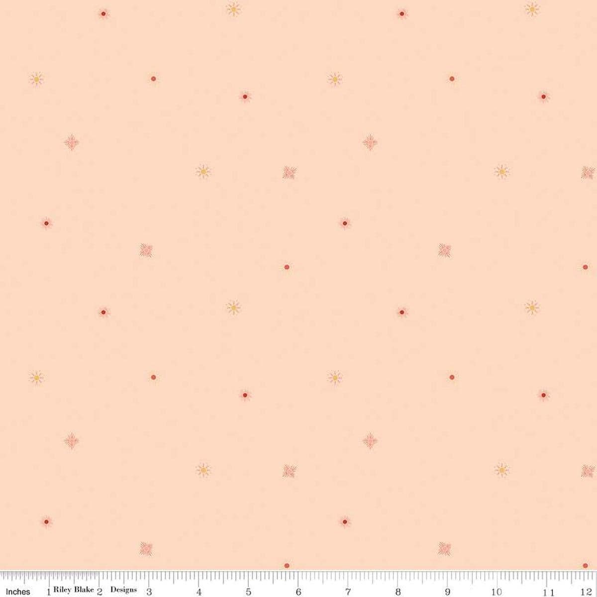 Image of the Stay Wild Suns Blush quilting cotton fabric by Amanda Niederhauser by Riley Blake Designs. Features  sunbursts on a light pink background. 
Cute Little Fabric Shop