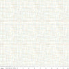 Image of the Lori Holt Gunny Sack Cream fabric by Riley Blake Designs. Features multicolored orange, blue, and green threads interwoven over a cream background. 
Cute Little Fabric Shop