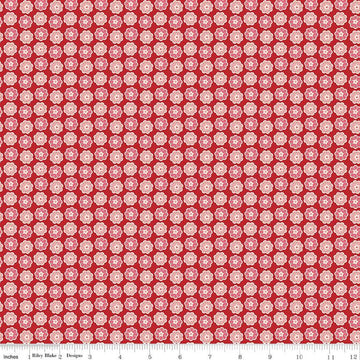 Image of the Home Town Holiday Wreath Schoolhouse by Riley Blake Designs. Features clustered flowers on a red background
Cute Little Fabric Shop