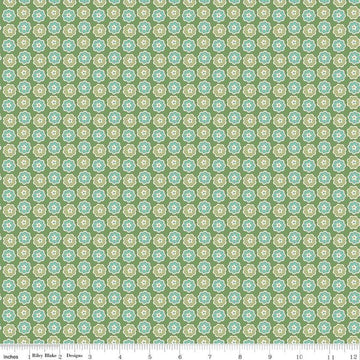 Image of the Home Town Holiday Wreath Clover by Riley Blake Designs. Features clustered flowers on a green background
Cute Little Fabric Shop