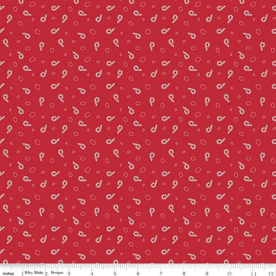 Image of the Home Town Holiday Candy Schoolhouse by Riley Blake Designs. Features geometric candy shapes on a red background
Cute Little Fabric Shop