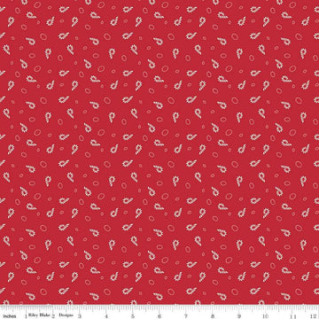 Image of the Home Town Holiday Candy Schoolhouse by Riley Blake Designs. Features geometric candy shapes on a red background
Cute Little Fabric Shop