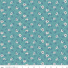 Image of the Home Town Holiday Pineflower Raindrop quilting cotton fabric by Riley Blake Designs. Features scattered flowers and leaves on a teal blue background.
Cute Little Fabric Shop