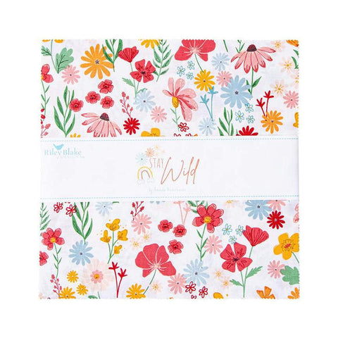 Image of the Stay Wild 10 inch stacker by Amanda Niederhauser for Riley Blake Designs Features colorful wildflowers on a white background.
Cute Little Fabric Shop