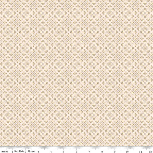 Image of the Home Town Holiday Dainty Latte quilting cotton fabric by Riley Blake Designs. Features geometric design centered in a dashed-line lattice on a light cream pink background
Cute Little Fabric Shop