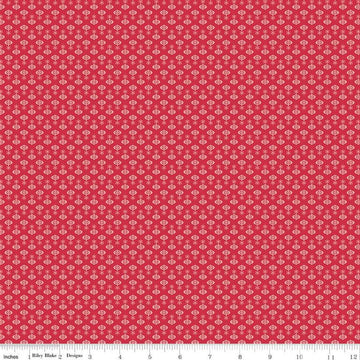 Image of the Home Town Holiday Ornaments Riley Red quilting cotton fabric by Riley Blake Designs. Features an array of ornaments on a red background
Cute Little Fabric Shop