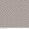 Image of the Home Town Holiday Woolly Flower Milk Can quilting cotton fabric by Riley Blake Designs. Features an array of blossoms on a tone-on-tone gridded grey brown background. 
Cute Little Fabric Shop