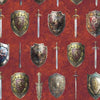 SALE Wizards and Warriors Swords and Shields 30241 Rust T - QT Fabrics  - Quilting Cotton Fabric