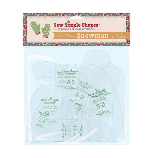 DEAL Lori Holt Home Town Let's Make a Snowman Sew Simple Shapes STT-36018 - Riley Blake Designs - 43 Plastic Applique Templates
