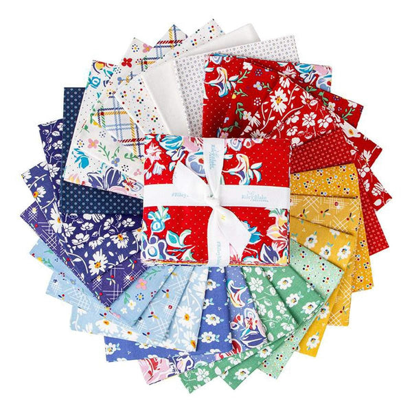 Image of the Always in Season Fat Quarter Bundle by American Jane for Riley Blake Designs. Features floral fabrics in many colors. 
Cute Little Fabric Shop