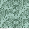 Image of the Mansfield Park Landscape Mint quilting cotton fabric by Riley Blake Designs. Features the mansfield park map on a teal background. 
Cute Little Fabric Shop
