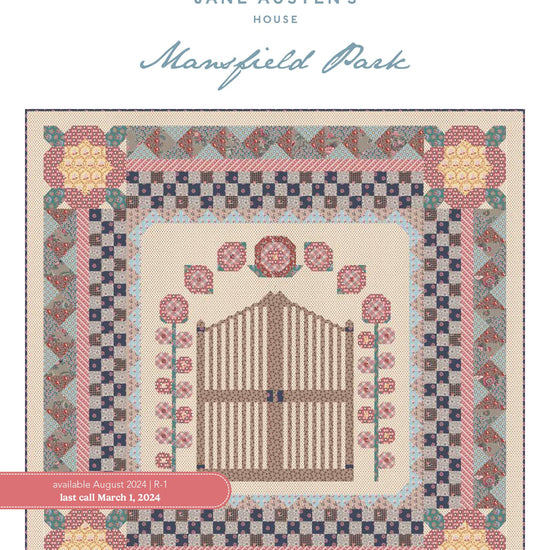 Image of the Mansfield Park storyboard. Features a quilt front with a gate. 
Cute Little Fabric Shop