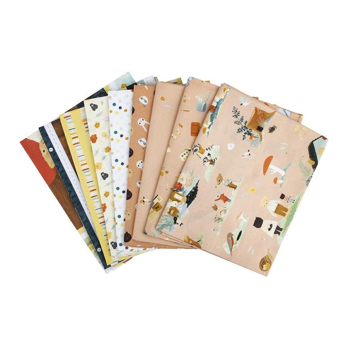 Image of the The Littlest Familys Big Day 1-Yard Bundle Blush (9 pieces) by Riley Blake Designs. Features 7 prints and 2 panels. 
Cute Little Fabric Shop