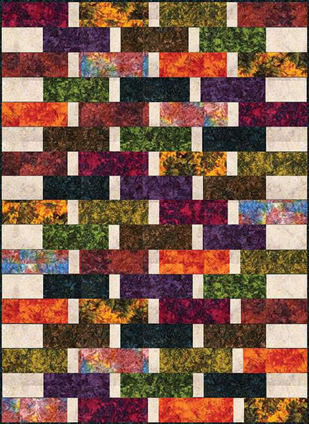 Image of the Calabash Quilt Pattern by Villa Rosa Designs for Riley Blake Designs. Features a quilt pattern made of strips on a white background. 
Cute Little Fabric Shop