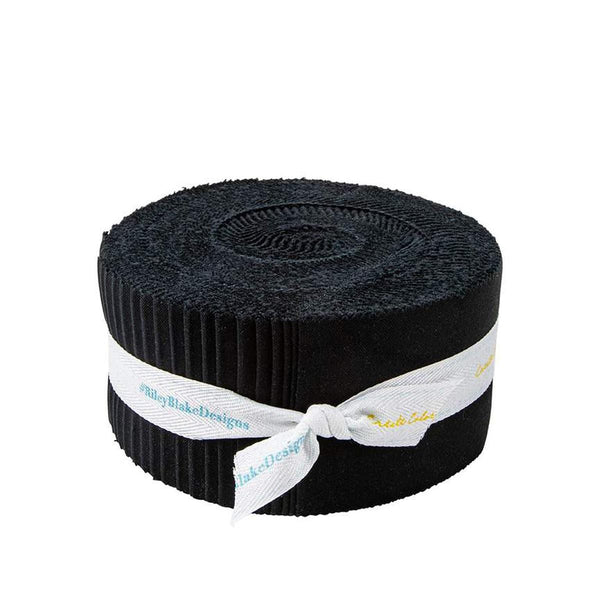 Image of the Confetti Cottons Riley Black 2 1/2&quot; Rolie Polie by Riley Blake Designs. Features a rolie polie with all black fabric. 
Cute Little Fabric Shop