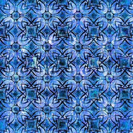 Image of the Wizards and Warriors Geo Medallion Blue quilting cotton from QT Fabrics. Features geometric shapes on a bright blue background.
Cute Little Fabric Shop