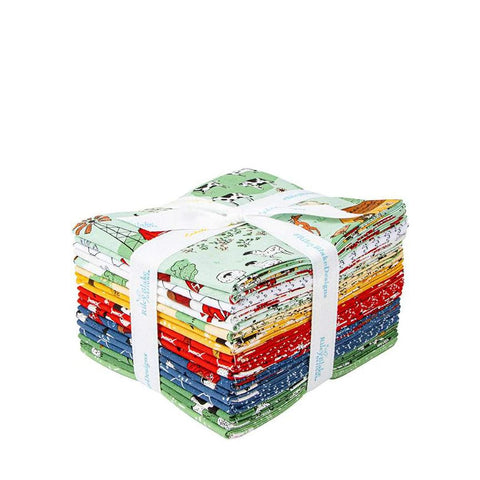 Image of the Farm Livin quilting cotton fat quarter bundle by Riley Blake Designs. Features farm animals, barns, and coops. 
Cute Little Fabric Shop