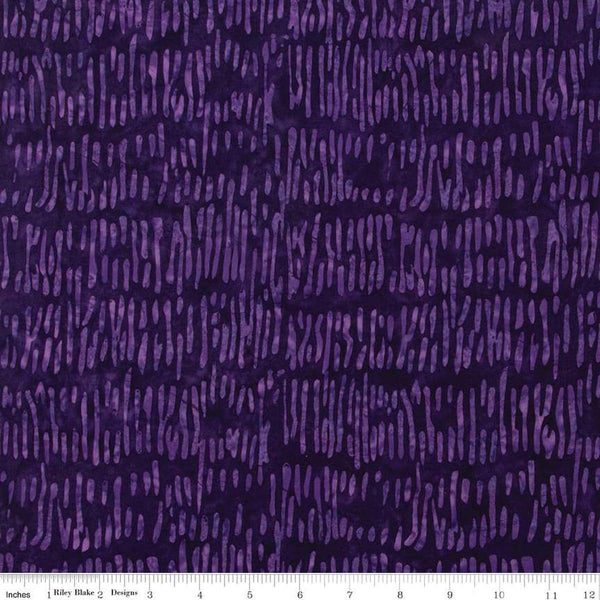 Image of the Expressions Batiks Halloween Expressions Pomp quilting cotton fabric by Riley Blake Designs. Features lines on a dark purple background. 
Cute Little Fabric Shop