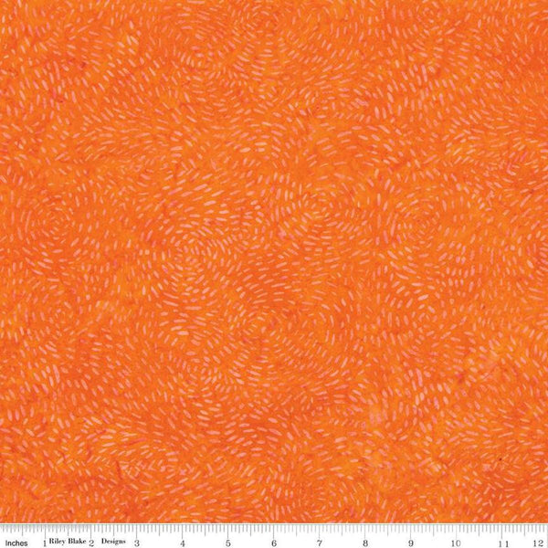 Image of the Expressions Batiks Halloween Expressions Bittersweet quilting cotton by Riley Blake Designs. Features little dashed swirls on an orange background.
Cute Little Fabric Shop