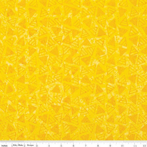 Image of the Expressions Batiks Halloween Sunshine quilting cotton by Riley Blake Designs. Features triangles on a bright yellow background.
Cute Little Fabric Shop