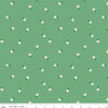 Image of the Stay Wild Grid Flowers Leaf quilting cotton fabric by Amanda Niederhauser by Riley Blake Designs. Features scattered small flowers on a medium green background. 
Cute Little Fabric Shop