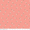 Image of the Stay Wild Grid Flowers Coral quilting cotton fabric by Amanda Niederhauser by Riley Blake Designs. Features scattered small flowers on a light pink background. 
Cute Little Fabric Shop