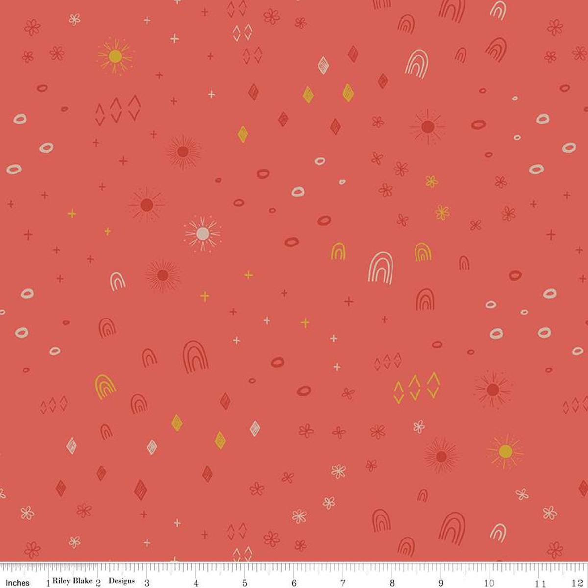 DEAL Stay Wild Grid Boho Things SC15215 Rouge SPARKLE - Riley Blake De ...